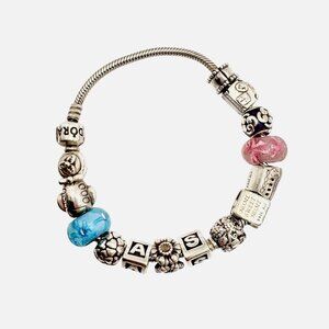 VTG Pandora Sterling Silver 925 ALE 14 Pandora Charms Love Travel Nature Theme